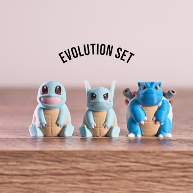 Squirtle, Wartortle, and Blastoise Evolution Set PokePrints