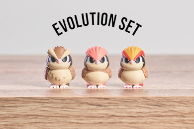 Pidgey, Pidgeotto, and Pidgeot Evolution Set PokePrints