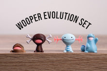 Load image into Gallery viewer, Wooper, Quagsire, Paldean Wooper, and Clodsire Evolution Set PokePrints