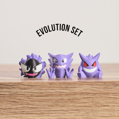 Gastly, Haunter, and Gengar Evolution Set PokePrints