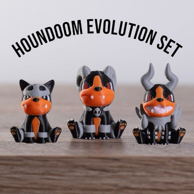 Houndour, Houndoom, and Mega Houndoom Evolution Set PokePrints