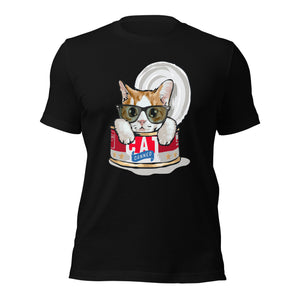 Tuna Cat with Glasses Unisex Short Sleeve T-shirt