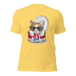 Tuna Cat with Glasses Unisex Short Sleeve T-shirt
